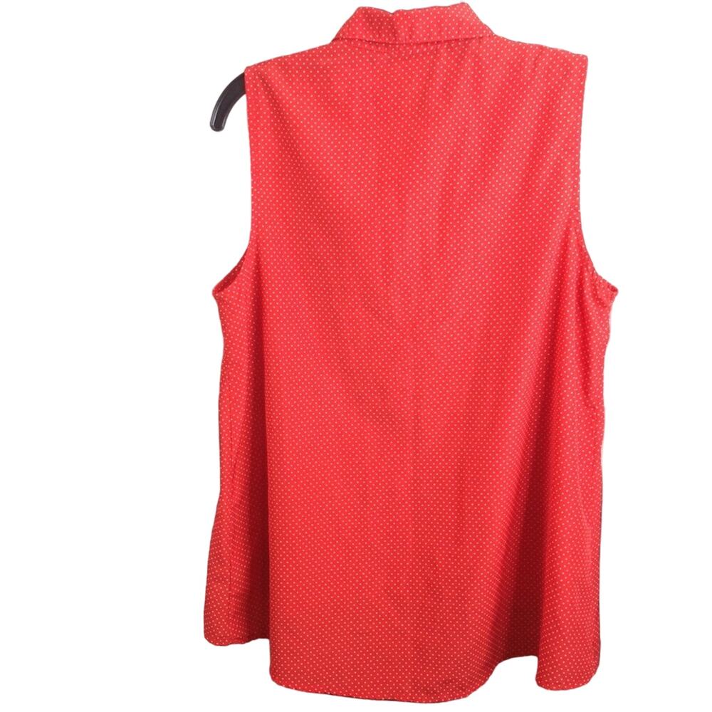 UK2LA Polka Dot Shirt Sleeveless Blouse Red Large - Picture 8 of 8